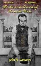 A pencil drawing of Abraham Lincoln sitting in front of a bookcase.