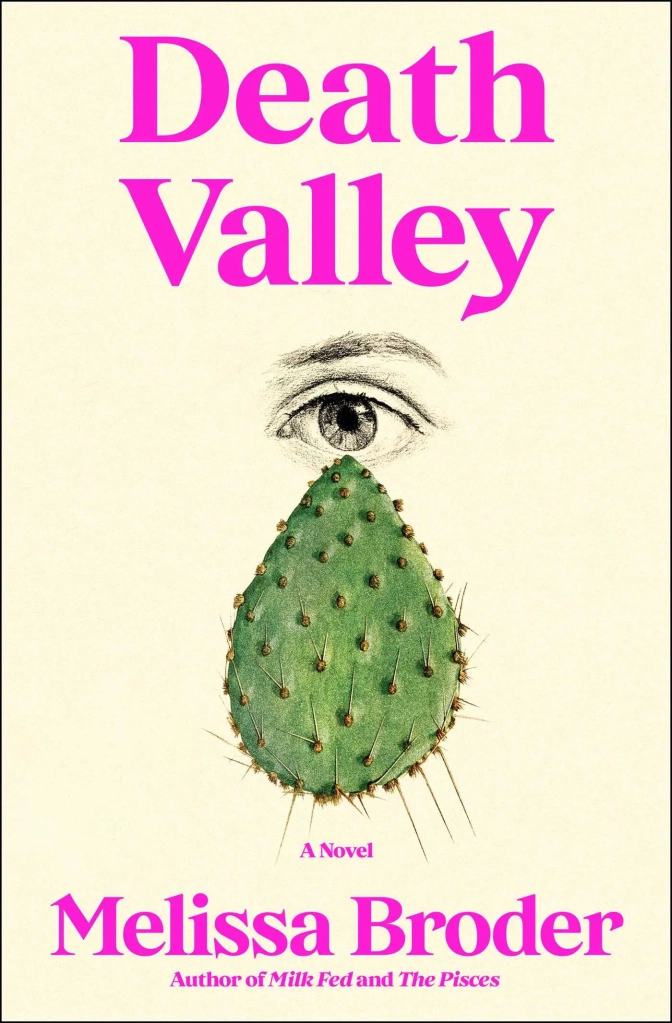 Image of a digital book cover A line drawing of a person's eye has the paddle of a cactus coming out of it like a tear.